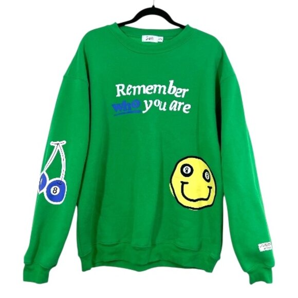 The Mayfair Group Remember Who You are / Come From Sweatshirt Green S/M - Picture 1 of 4
